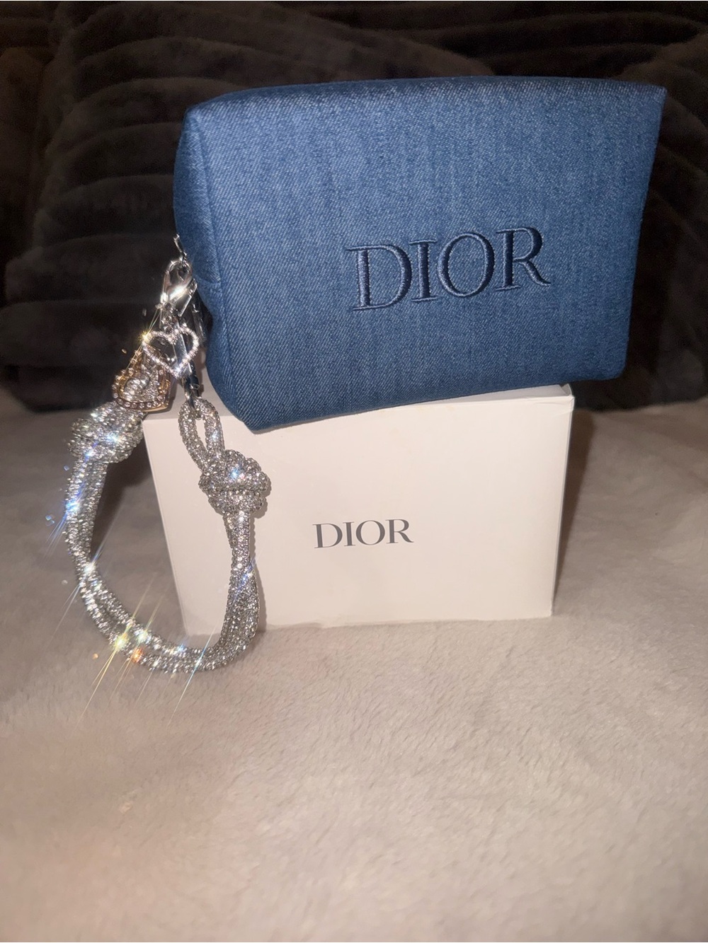 Dior Denim Makeup Bag NWT